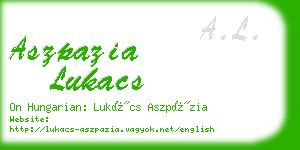 aszpazia lukacs business card
